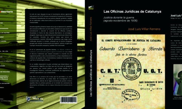 [Cultura] Novetat editorial “Las Oficinas Jurídicas de Catalunya. Justicia durante la guerra  (agosto -noviembre de 1936)”