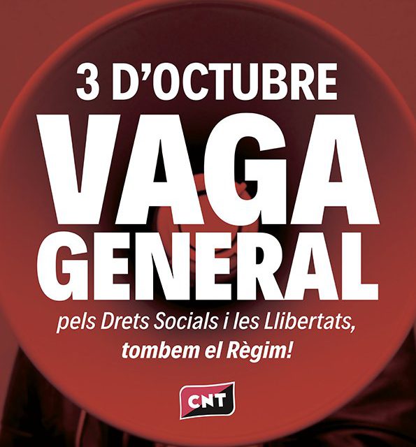 CNT davant la convocatòria de vaga general a Catalunya