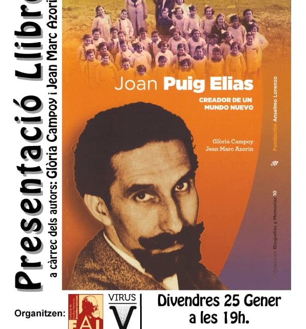 [Cultura] Presentació del llibre Joan Puig Elias. Creador de un mundo nuevo.