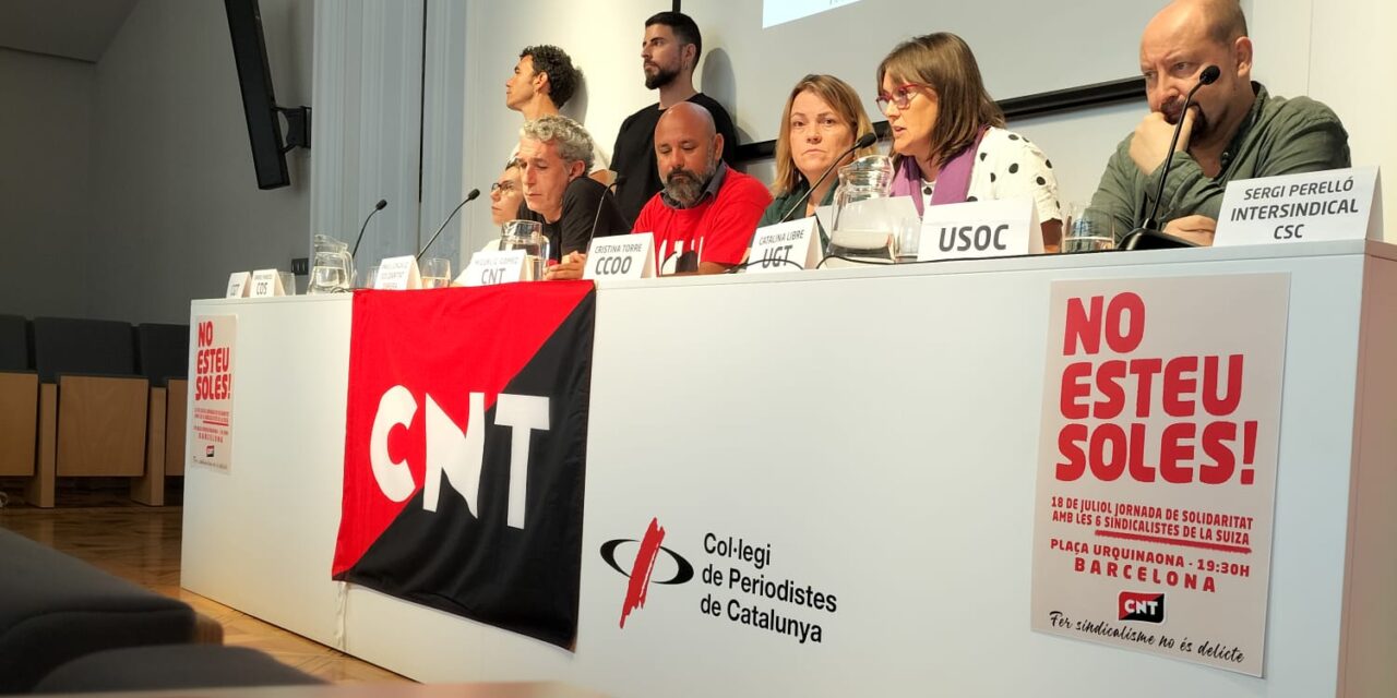 [Sindical] Unanimitat sindical a Catalunya en defensa de les 6 de La Suiza i la llibertat sindical